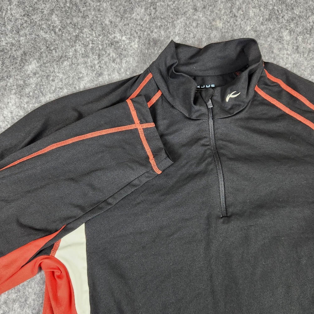 KJUS‎ Cham Pullover Mens 1/4 Zip Midlayer Sz 56 Black Golf Performance Outdoor